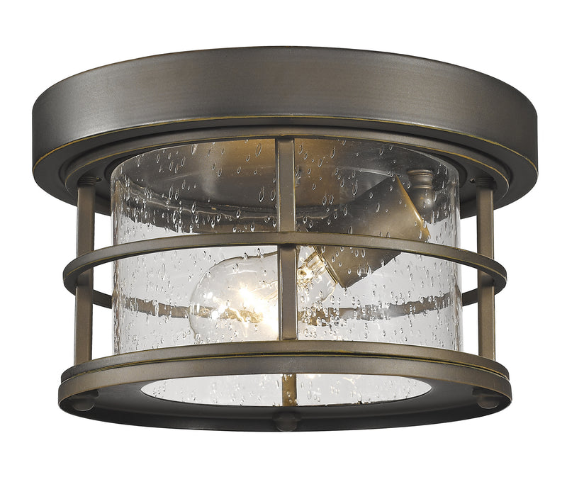 Z-Lite 555F-ORB One Light Outdoor Flush Mount, Oil Rubbed Bronze