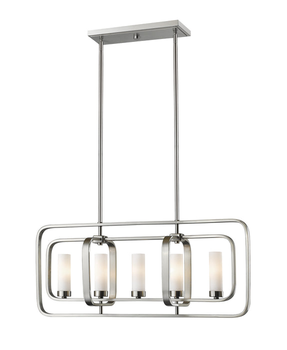 Z-Lite 6000-5L-BN Five Light Linear Chandelier, Brushed Nickel