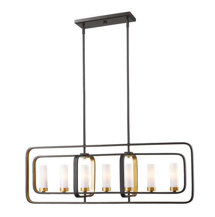 Z-Lite 6000-7L-BZGD Seven Light Linear Chandelier, Bronze Gold