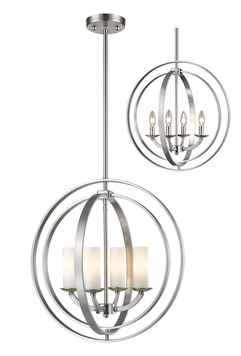 Z-Lite 6002-4S-BN Four Light Chandelier, Brushed Nickel