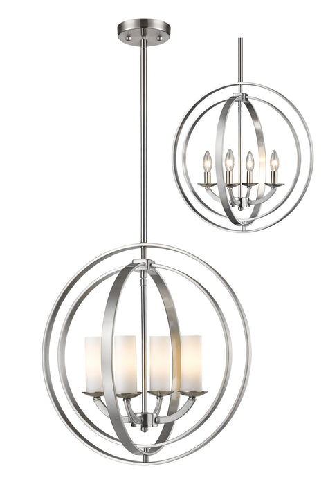 Z-Lite 6002-4S-BN Four Light Chandelier, Brushed Nickel