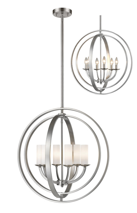 Z-Lite 6002-6L-BN Six Light Chandelier, Brushed Nickel