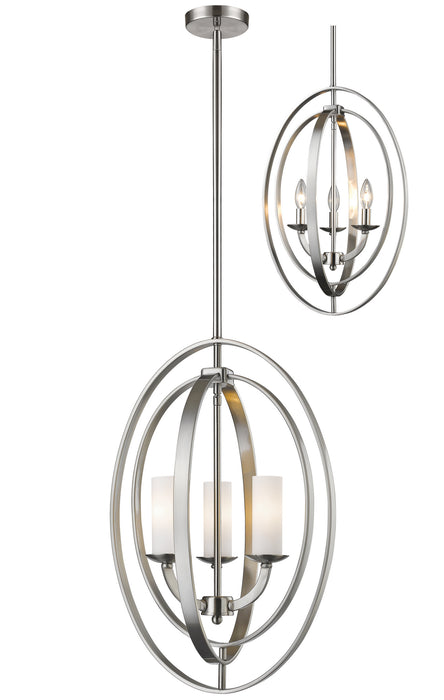 Z-Lite 6004-3S-BN Three Light Chandelier, Brushed Nickel