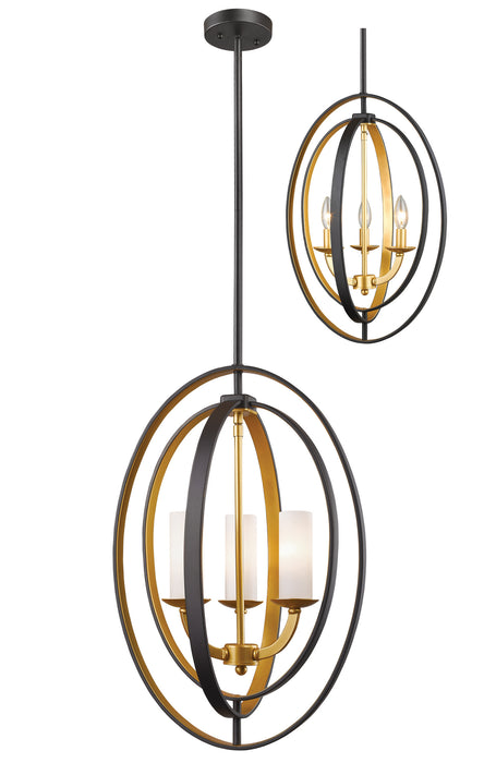 Z-Lite 6004-3S-BZGD Three Light Chandelier, Bronze Gold