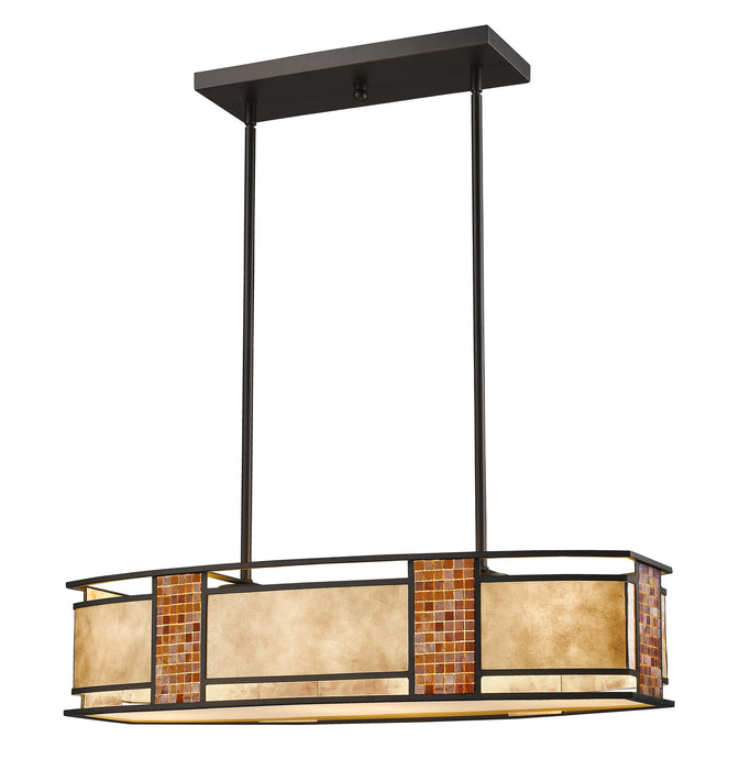 Z-Lite Z32-55IS Four Light Linear Chandelier, Bronze
