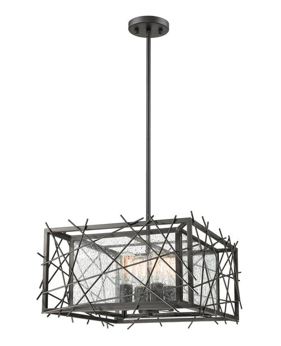 Z-Lite 8000-18BRZ Four Light Chandelier, Bronze