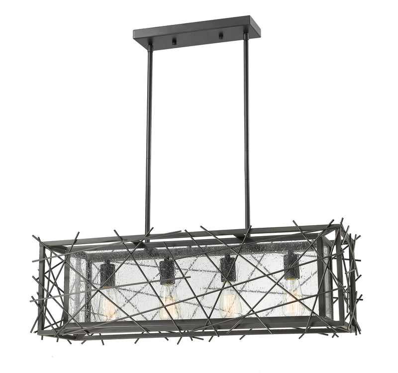 Z-Lite 8000-4L-BRZ Four Light Linear Chandelier, Bronze