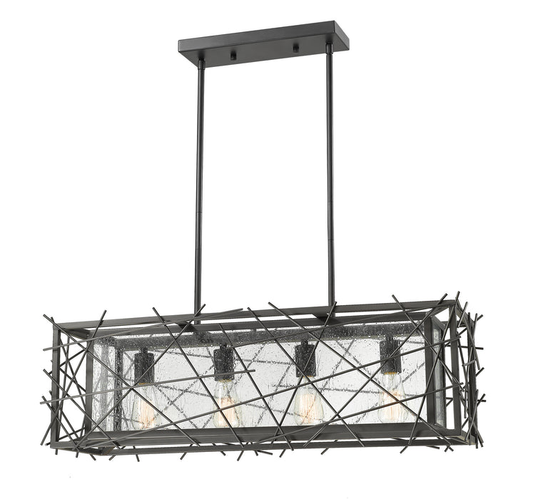 Z-Lite 8000-4L-BRZ Four Light Linear Chandelier, Bronze
