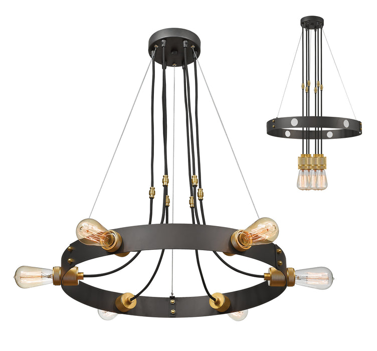 Z-Lite 8001-6C-BRZ Six Light Chandelier, Bronze