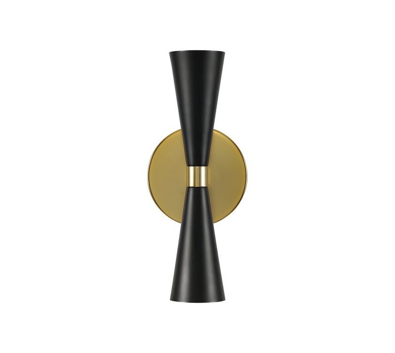 Kalco 310422BVB LED Wall Sconce, Black and Vintage Brass