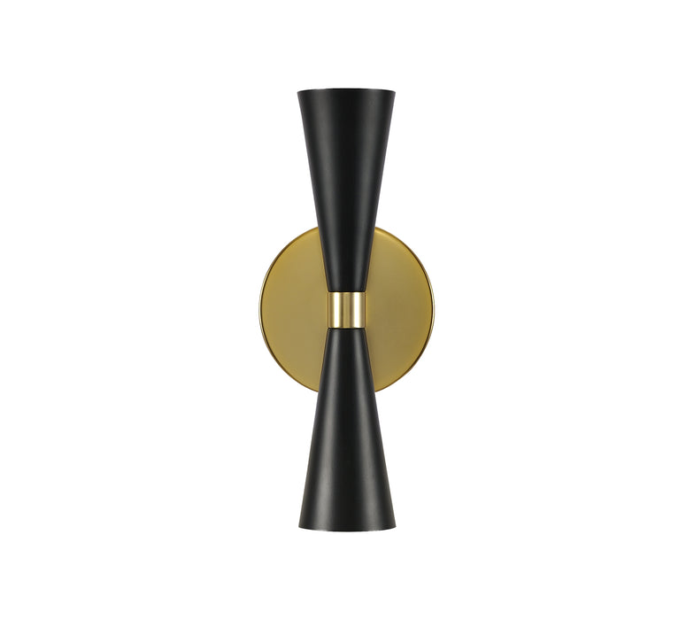 Kalco 310422BVB LED Wall Sconce, Black and Vintage Brass