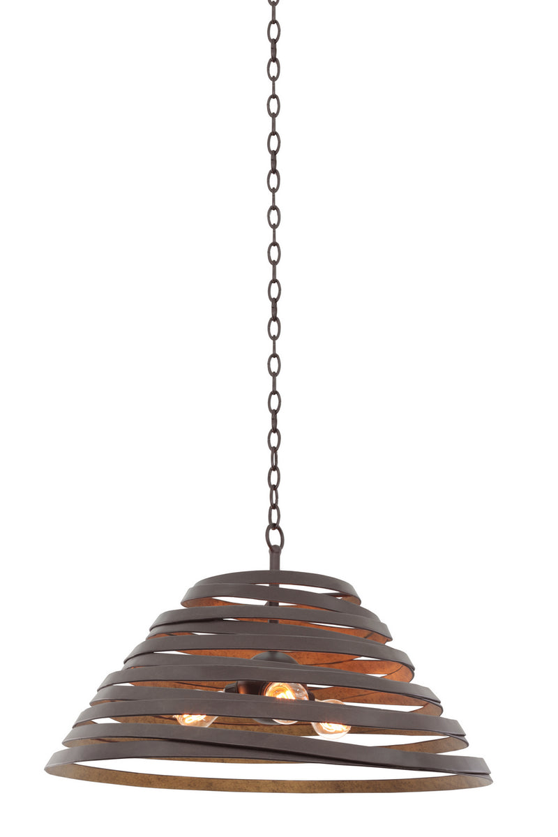 Kalco 503452BZG Three Light Pendant, Bronze Gold