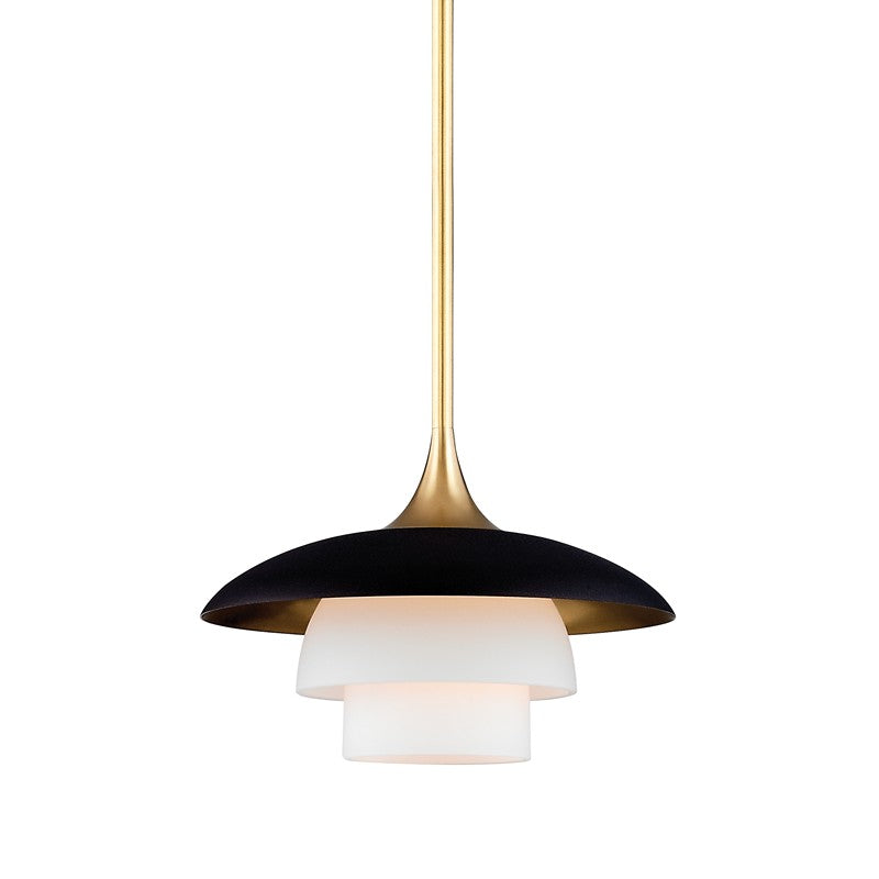 Hudson Valley 1010-AGB One Light Pendant, Aged Brass