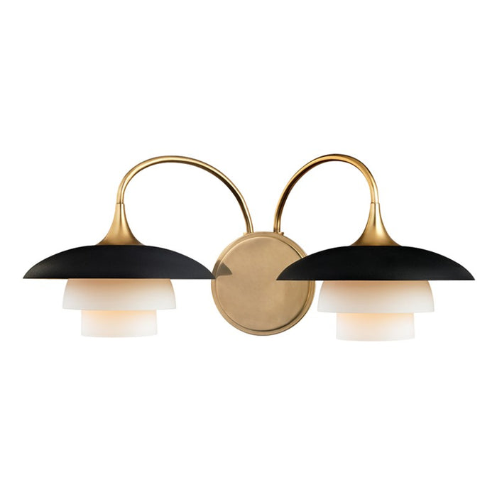 Hudson Valley 1012-AGB Two Light Wall Sconce, Aged Brass