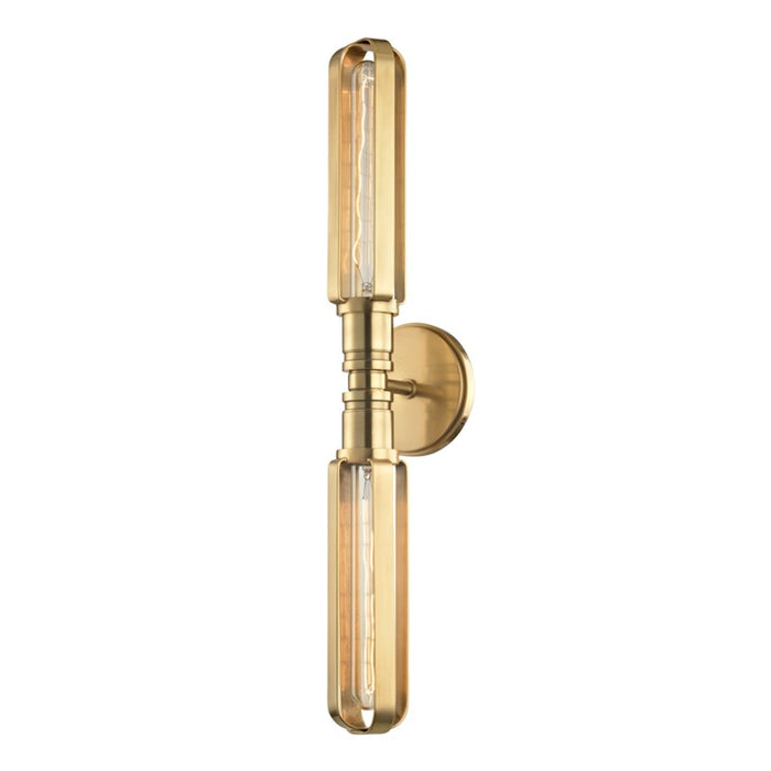 Hudson Valley 1092-AGB Two Light Wall Sconce, Aged Brass