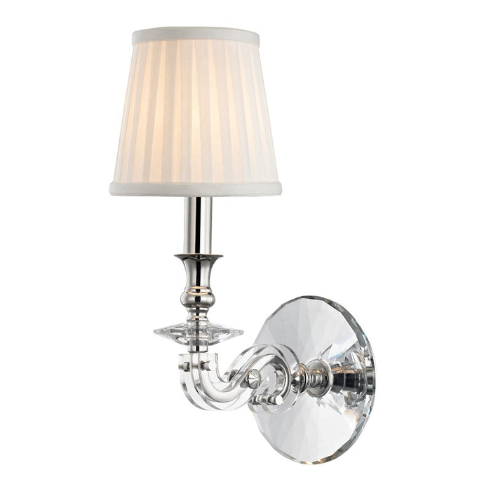 Hudson Valley 1291-PN One Light Wall Sconce, Polished Nickel