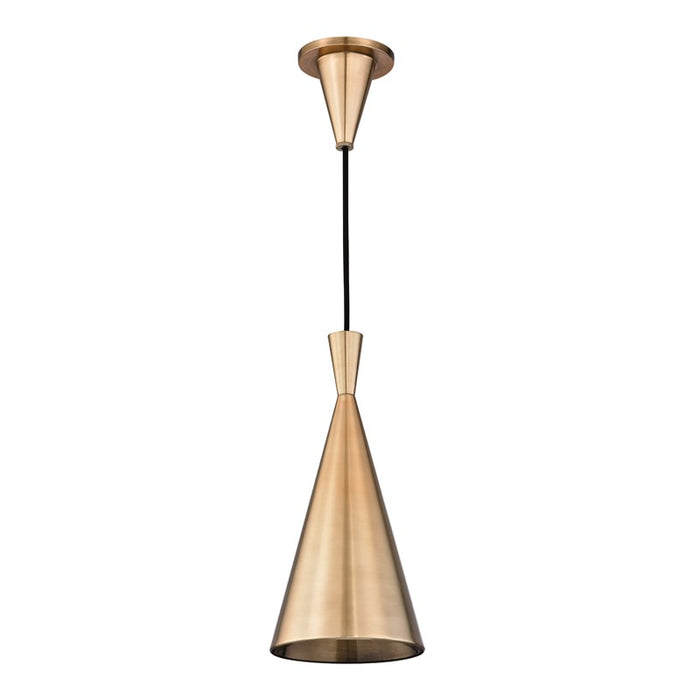 Hudson Valley 1920-AGB One Light Pendant, Aged Brass