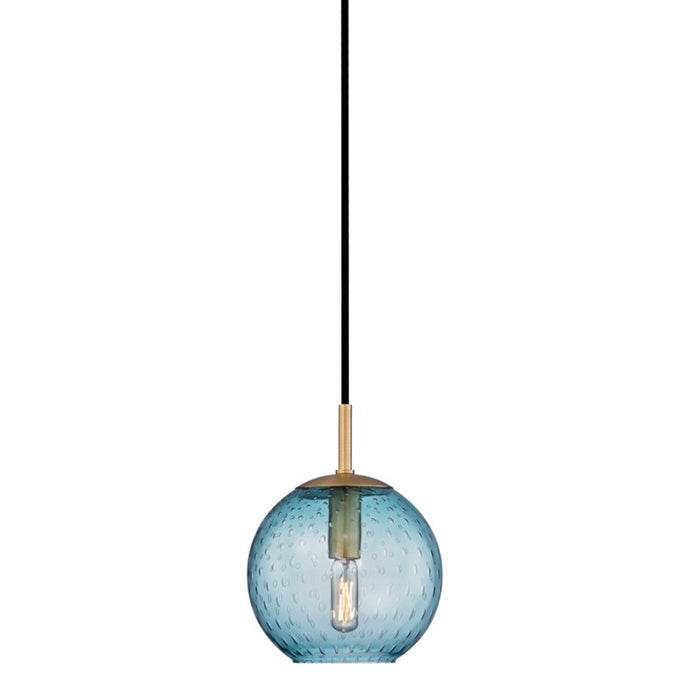 Hudson Valley 2007-AGB-BL One Light Pendant, Aged Brass
