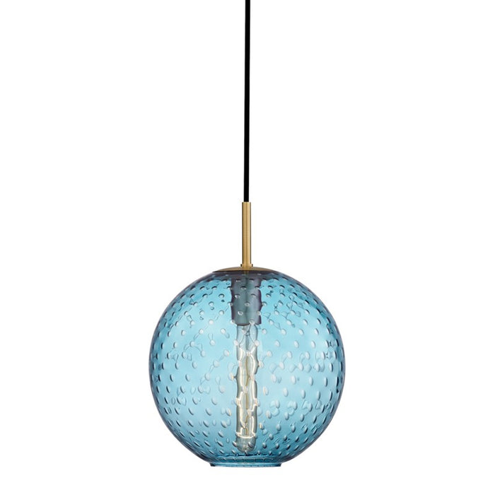 Hudson Valley 2010-AGB-BL One Light Pendant, Aged Brass