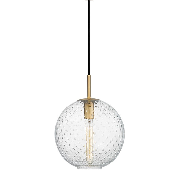 Hudson Valley 2010-AGB-CL One Light Pendant, Aged Brass