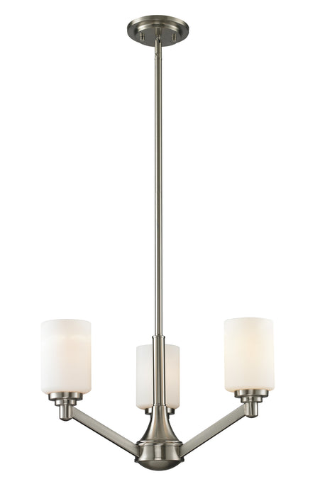 Z-Lite 410-3 Three Light Chandelier, Brushed Nickel