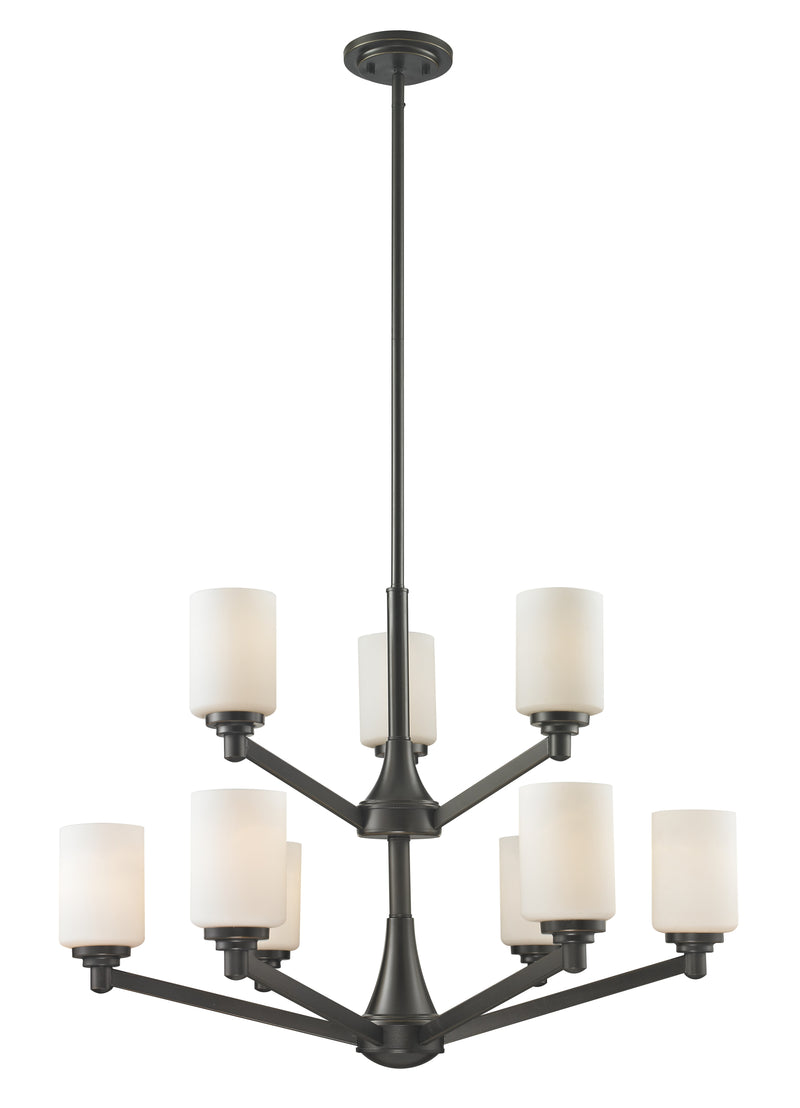 Z-Lite 411-9 Nine Light Chandelier, Coppery Bronze
