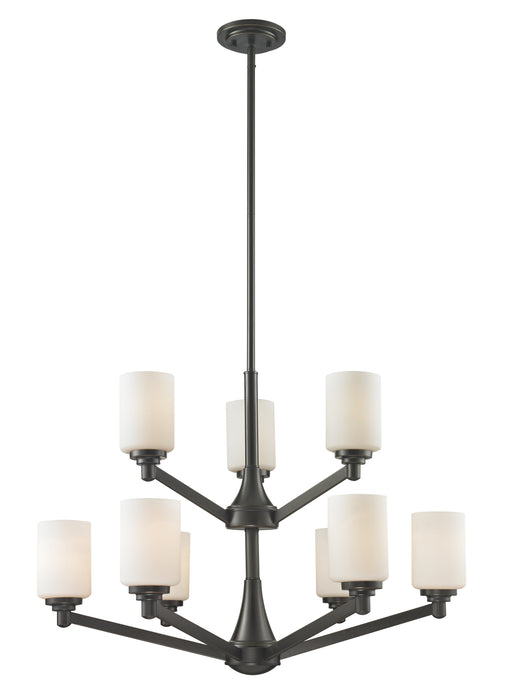 Z-Lite 411-9 Nine Light Chandelier, Coppery Bronze