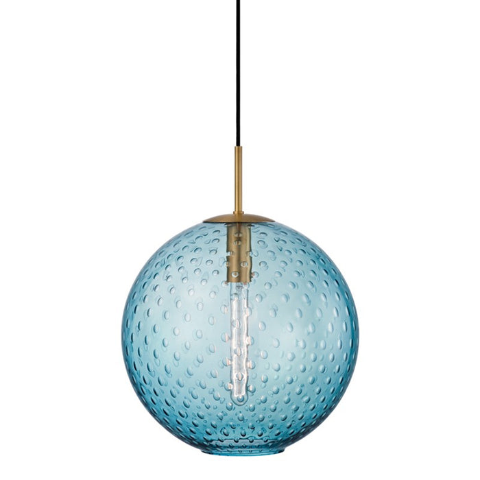 Hudson Valley 2015-AGB-BL One Light Pendant, Aged Brass