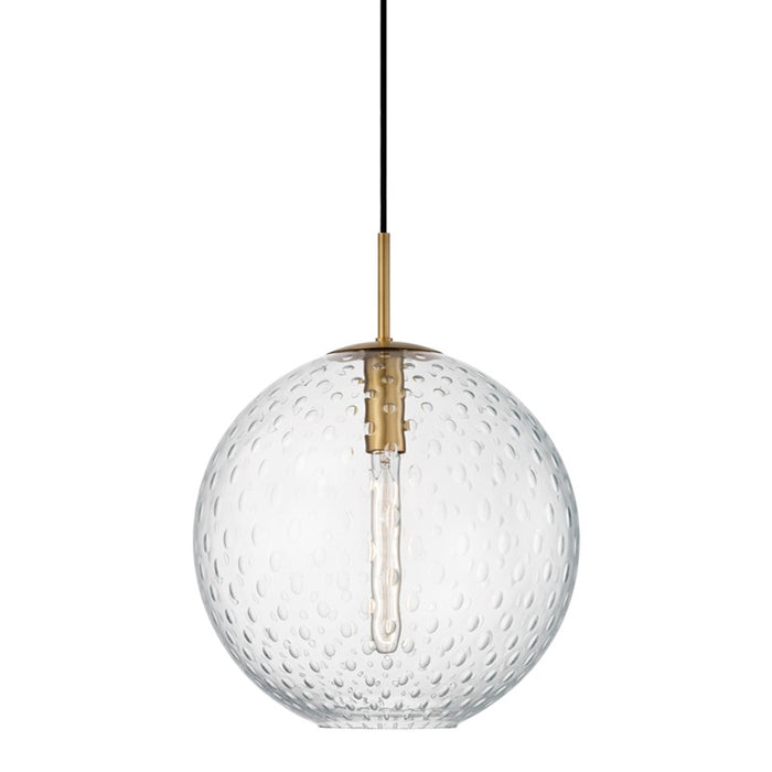 Hudson Valley 2015-AGB-CL One Light Pendant, Aged Brass