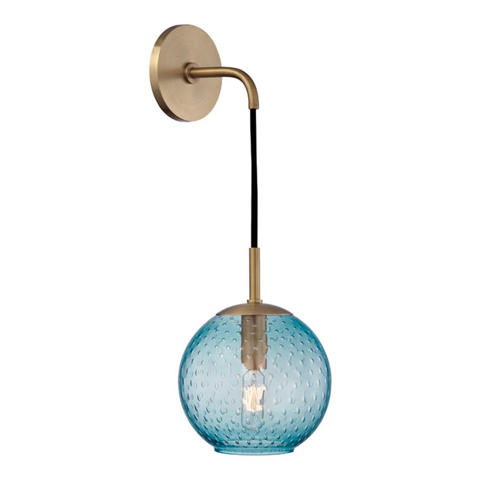 Hudson Valley 2020-AGB-BL One Light Wall Sconce, Aged Brass