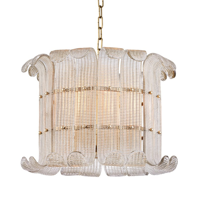 Hudson Valley 2908-AGB Eight Light Chandelier, Aged Brass