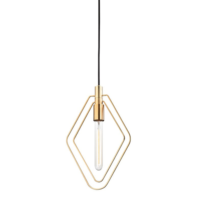 Hudson Valley 3040-AGB One Light Pendant, Aged Brass