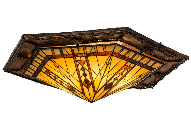 Meyda Tiffany 167962 Six Light Flushmount, Birch Wood