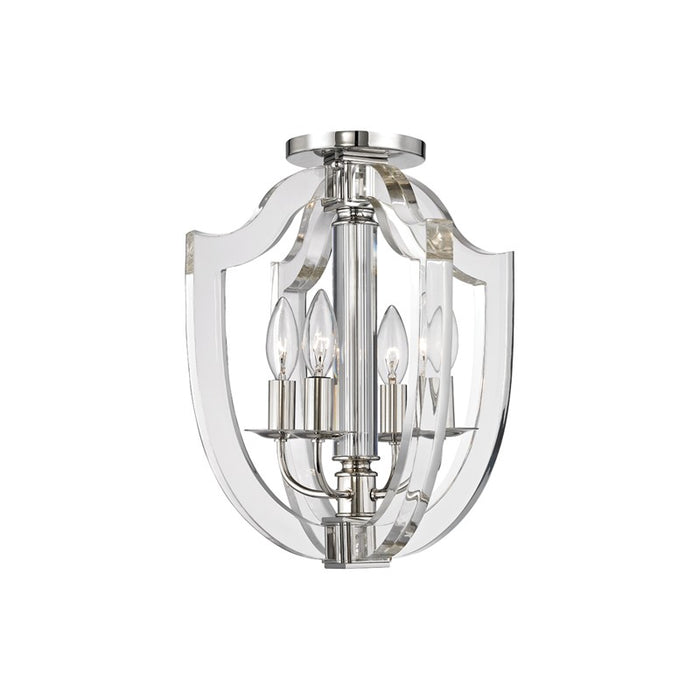 Hudson Valley 6500-PN Four Light Semi Flush Mount, Polished Nickel