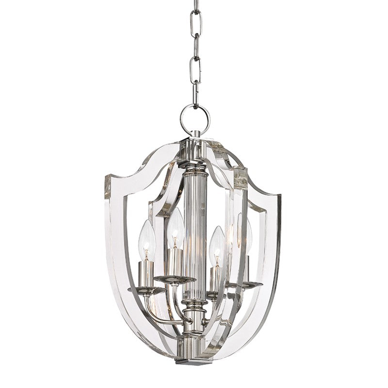 Hudson Valley 6512-PN Four Light Pendant, Polished Nickel