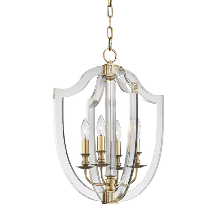 Hudson Valley 6516-AGB Four Light Pendant, Aged Brass