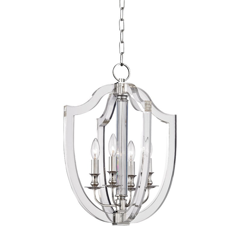Hudson Valley 6516-PN Four Light Pendant, Polished Nickel