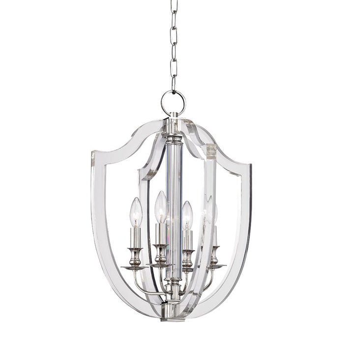Hudson Valley 6516-PN Four Light Pendant, Polished Nickel