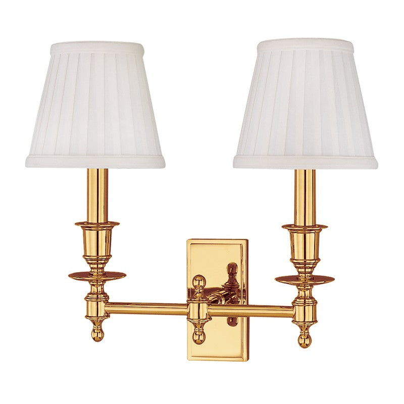 Hudson Valley 6802-PB Two Light Wall Sconce, Polished Brass