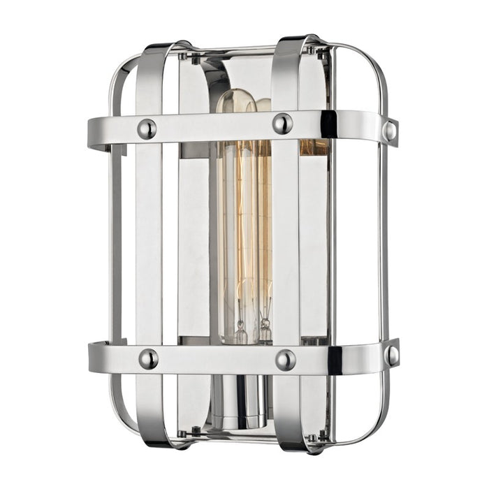 Hudson Valley 6901-PN One Light Wall Sconce, Polished Nickel
