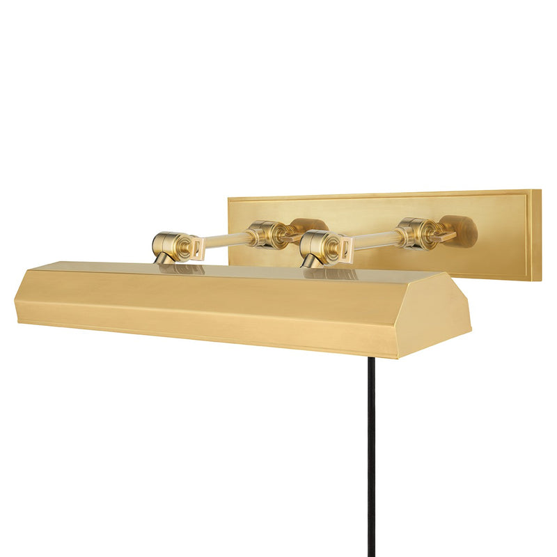 Hudson Valley 7023-AGB Three Light Picture Light With Plug, Aged Brass