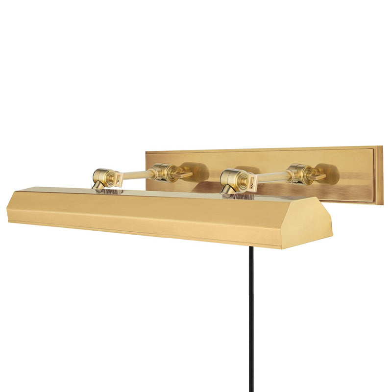 Hudson Valley 7030-AGB Four Light Picture Light With Plug, Aged Brass