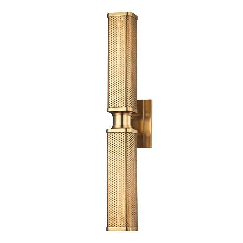 Hudson Valley 7032-AGB Two Light Wall Sconce, Aged Brass
