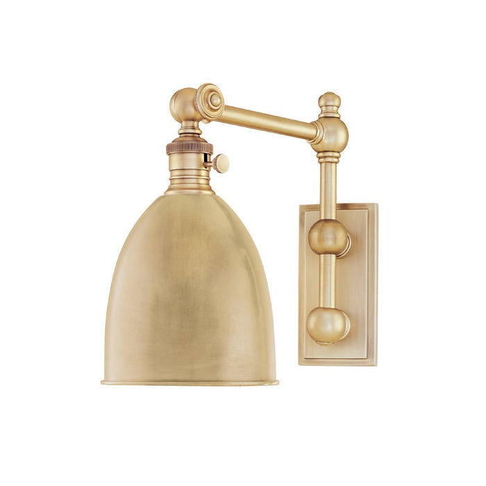 Hudson Valley 761-AGB One Light Wall Sconce, Aged Brass