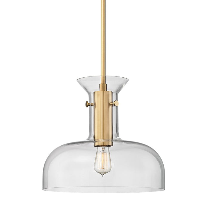 Hudson Valley 7916-AGB One Light Pendant, Aged Brass