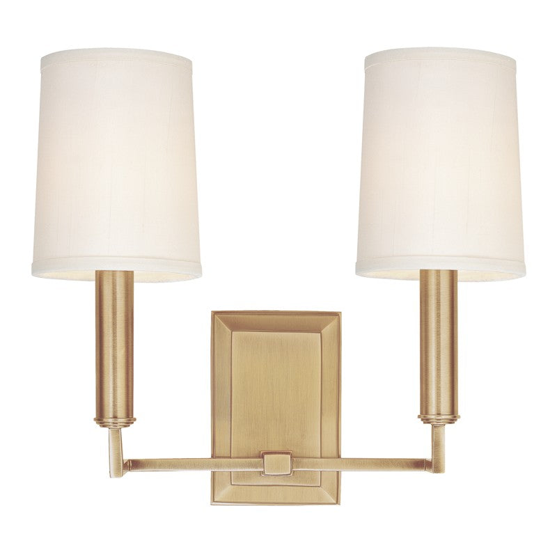 Hudson Valley 812-AGB Two Light Wall Sconce, Aged Brass