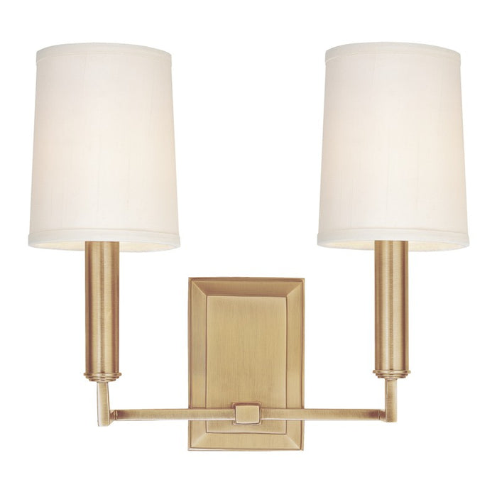 Hudson Valley 812-AGB Two Light Wall Sconce, Aged Brass