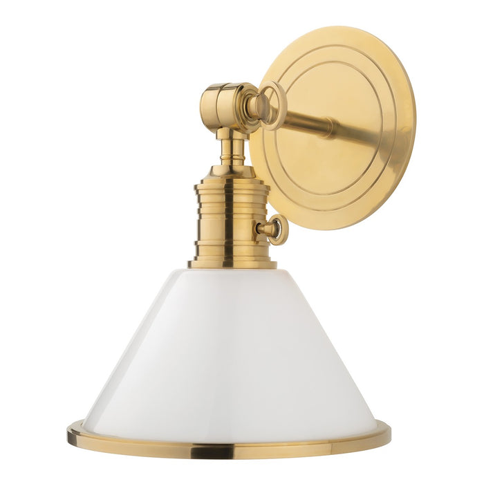 Hudson Valley 8331-AGB One Light Wall Sconce, Aged Brass