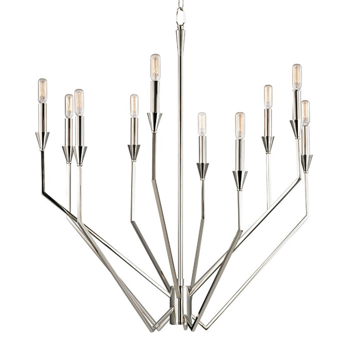 Hudson Valley 8510-PN Ten Light Chandelier, Polished Nickel