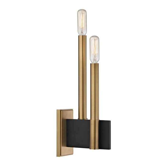 Hudson Valley 8812-AGB Two Light Wall Sconce, Aged Brass